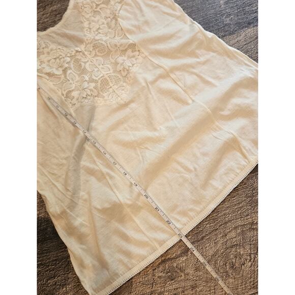Vintage world polo haven't lace trim tank top undershirt cream large delicate - Picture 4 of 6